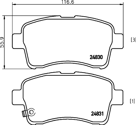 Brake Pad Set, disc brake (MDB2275)