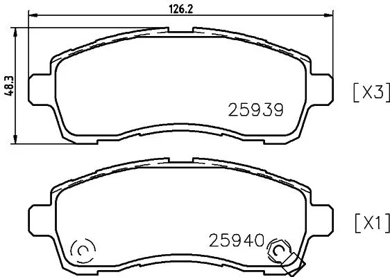 Brake Pad Set, disc brake (MDB3432)