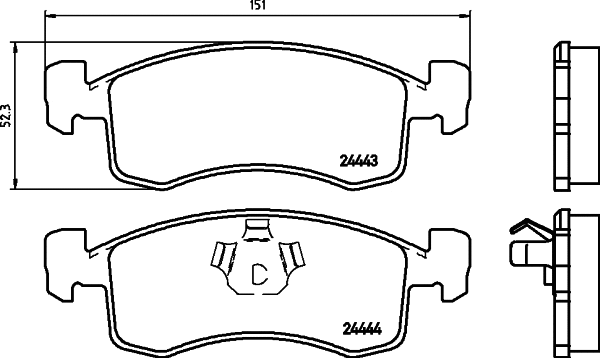 Brake Pad Set, disc brake (MDB1599)