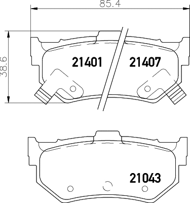 Brake Pad Set, disc brake (MDB1302)