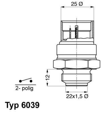 Temperature Switch, radiator fan (6039.95D)
