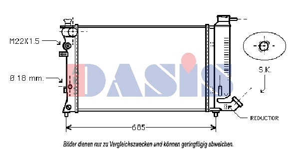Radiator, engine cooling (060018N)