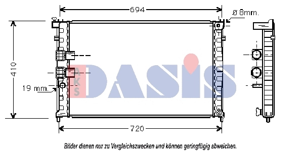 Radiator, engine cooling (160015N)
