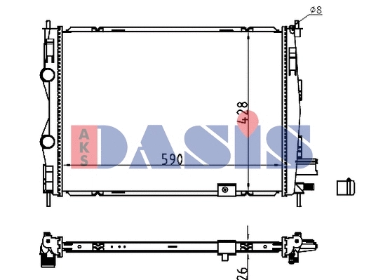 Radiator, engine cooling (070190N)