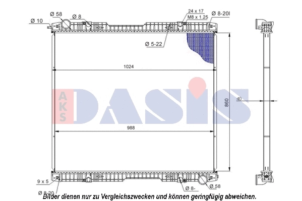 Radiator, engine cooling (270007S)