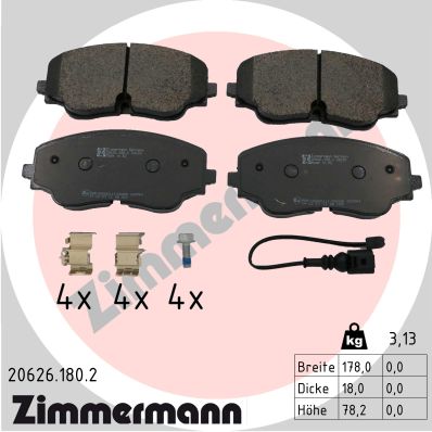 Brake Pad Set, disc brake (20626.180.2)