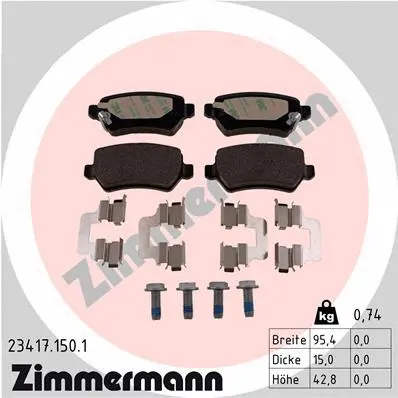 Brake Pad Set, disc brake (23417.150.1)