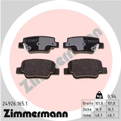 Brake Pad Set, disc brake (24926.165.1)