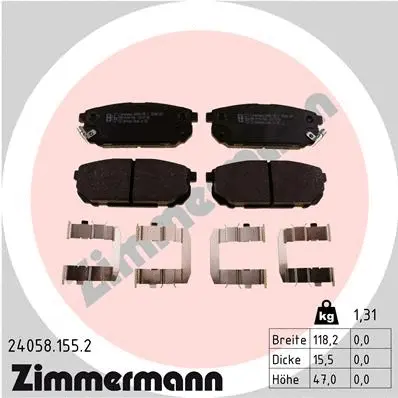 Brake Pad Set, disc brake (24058.155.2)