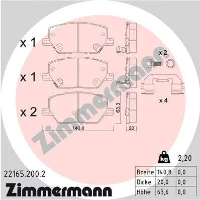 Brake Pad Set, disc brake (22165.200.2)