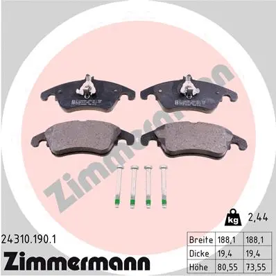 Brake Pad Set, disc brake (24310.190.1)