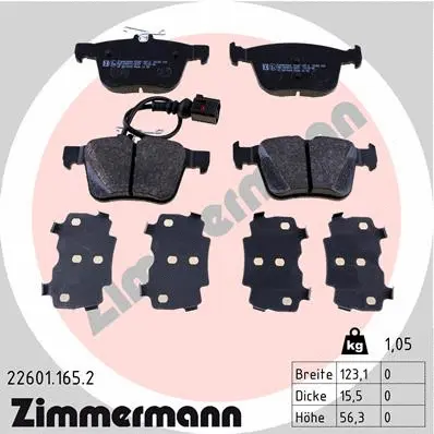 Brake Pad Set, disc brake (22601.165.2)