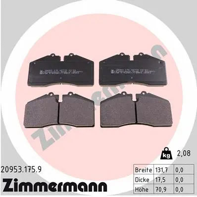 Brake Pad Set, disc brake (20953.175.9)