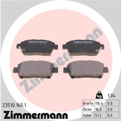 Brake Pad Set, disc brake (23510.160.1)