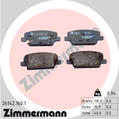 Brake Pad Set, disc brake (26142.160.1)