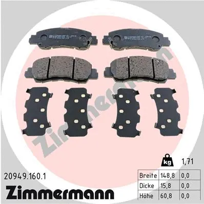 Brake Pad Set, disc brake (20949.160.1)