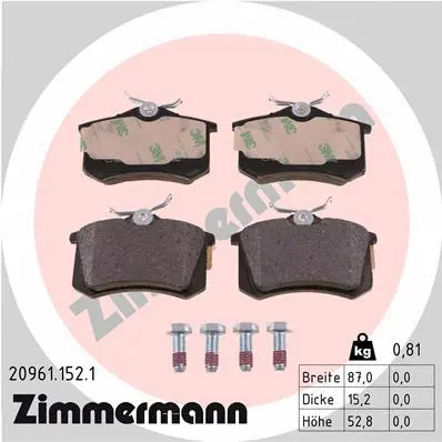 Brake Pad Set, disc brake (20961.152.1)
