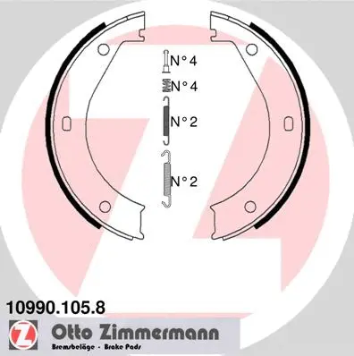 Brake Shoe Set, parking brake (10990.105.8)