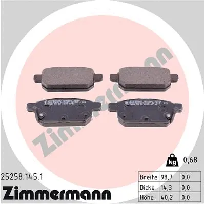 Brake Pad Set, disc brake (25258.145.1)