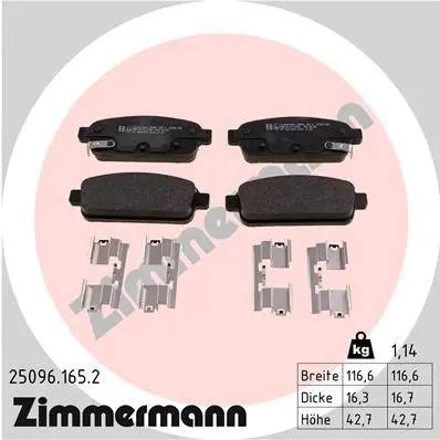 Brake Pad Set, disc brake (25096.165.2)