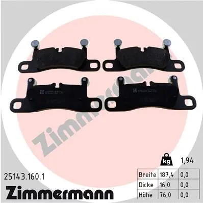 Brake Pad Set, disc brake (25143.160.1)