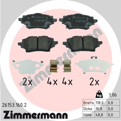 Brake Pad Set, disc brake (26153.160.2)