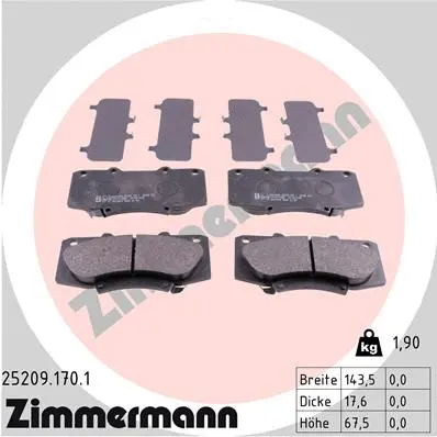 Brake Pad Set, disc brake (25209.170.1)