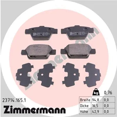 Brake Pad Set, disc brake (23714.165.1)