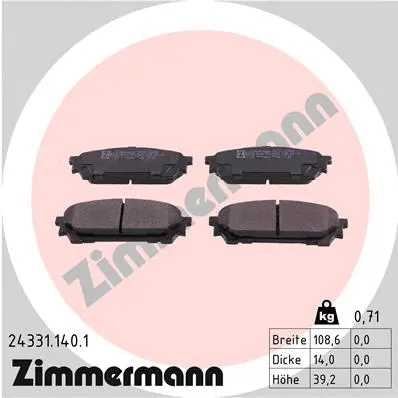 Brake Pad Set, disc brake (24331.140.1)