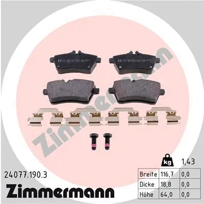 Brake Pad Set, disc brake (24077.190.3)
