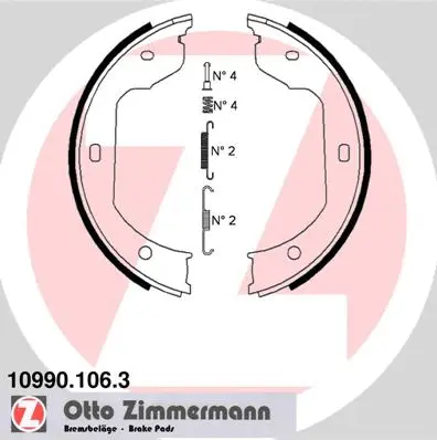 Brake Shoe Set, parking brake (10990.106.3)