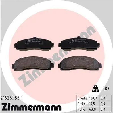 Brake Pad Set, disc brake (21626.155.1)