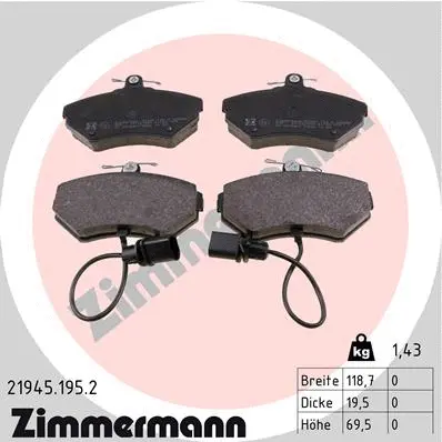 Brake Pad Set, disc brake (21945.195.2)