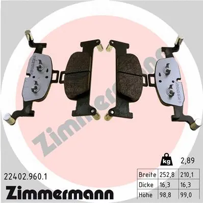 Brake Pad Set, disc brake (22402.960.1)