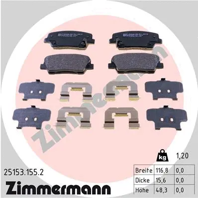 Brake Pad Set, disc brake (25153.155.2)