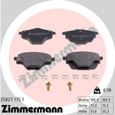 Brake Pad Set, disc brake (25827.175.1)