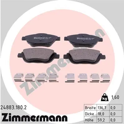 Brake Pad Set, disc brake (24883.180.2)