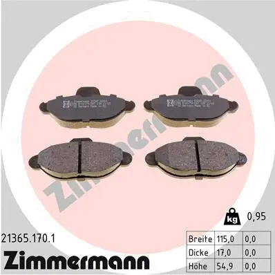 Brake Pad Set, disc brake (21365.170.1)