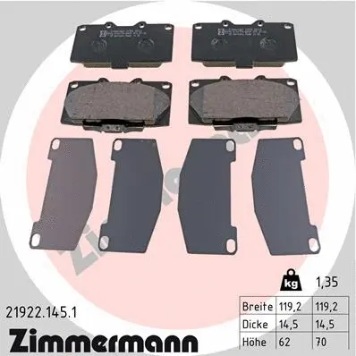 Brake Pad Set, disc brake (21922.145.1)
