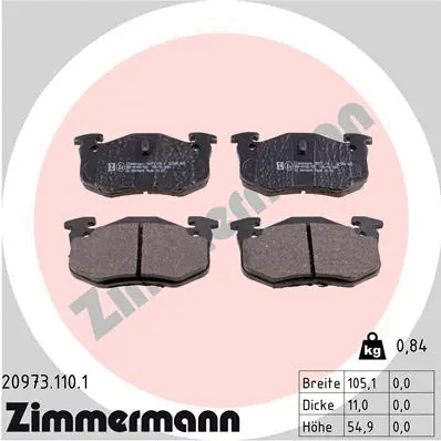 Brake Pad Set, disc brake (20973.110.1)