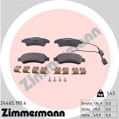 Brake Pad Set, disc brake (24465.190.4)
