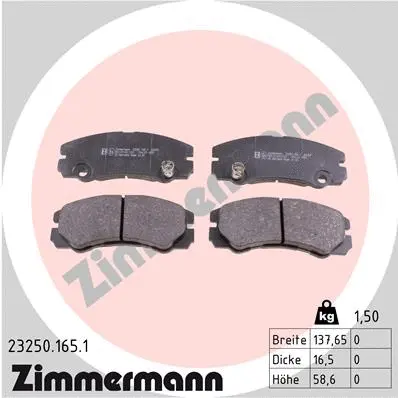 Brake Pad Set, disc brake (23250.165.1)