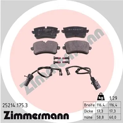 Brake Pad Set, disc brake (25214.175.3)