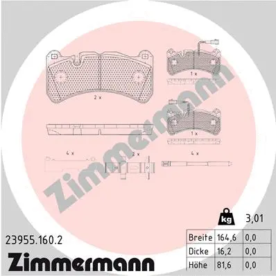Brake Pad Set, disc brake (23955.160.2)