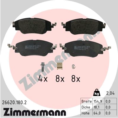 Brake Pad Set, disc brake (26620.180.2)