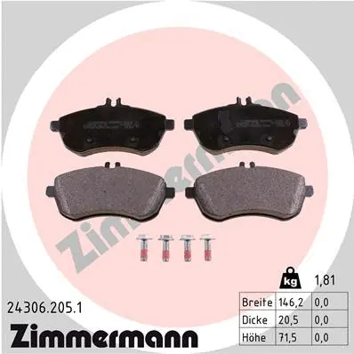Brake Pad Set, disc brake (24306.205.1)