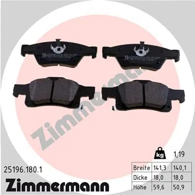 Brake Pad Set, disc brake (25196.180.1)