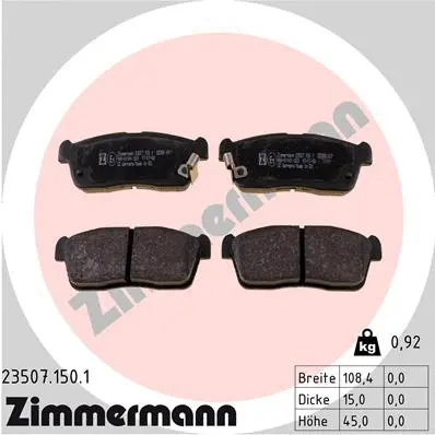 Brake Pad Set, disc brake (23507.150.1)