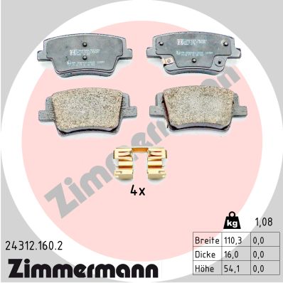Brake Pad Set, disc brake (24312.160.2)
