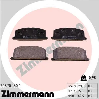 Brake Pad Set, disc brake (20870.150.1)